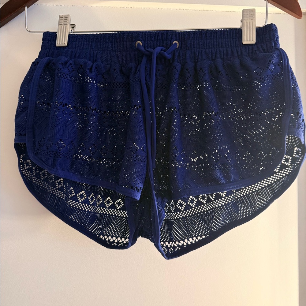 Roxy Navy Blue Crochet Shorts
